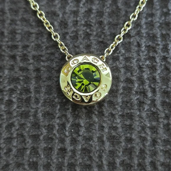 Coach Raised Gold💛 Slider Disc💿 Pendant Necklace - NIB - Picture 15 of 16